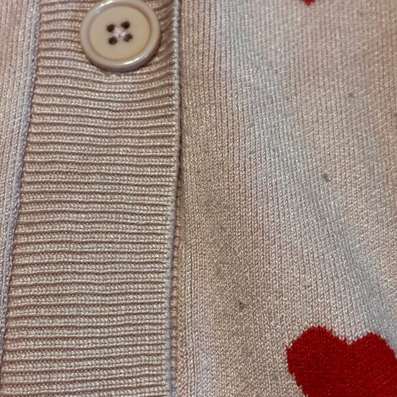 Abbott Elementary Pink Red Heart Cardigan Sweater Women’s Size M - Picture 6 of 8